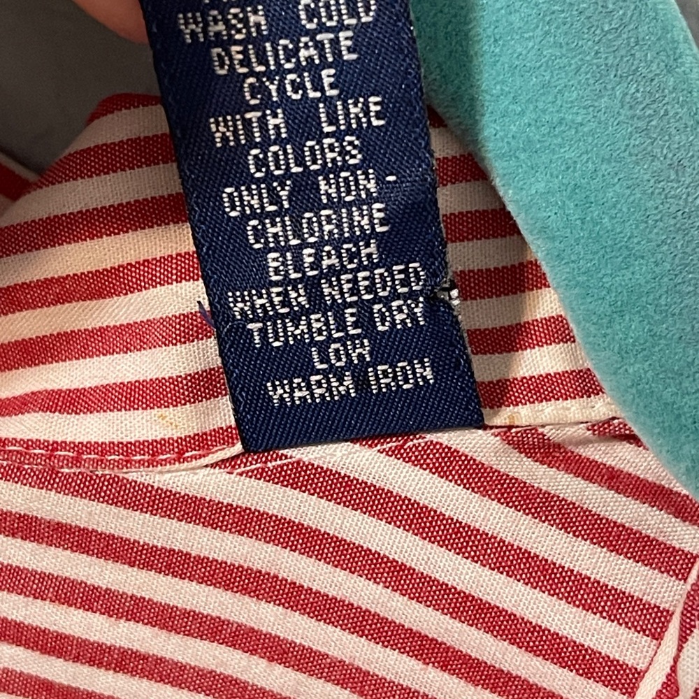 Karen Scott Red White Stars Patriotic Short Sleeve Button Up Shirt Rodeo Medium - Picture 7 of 7